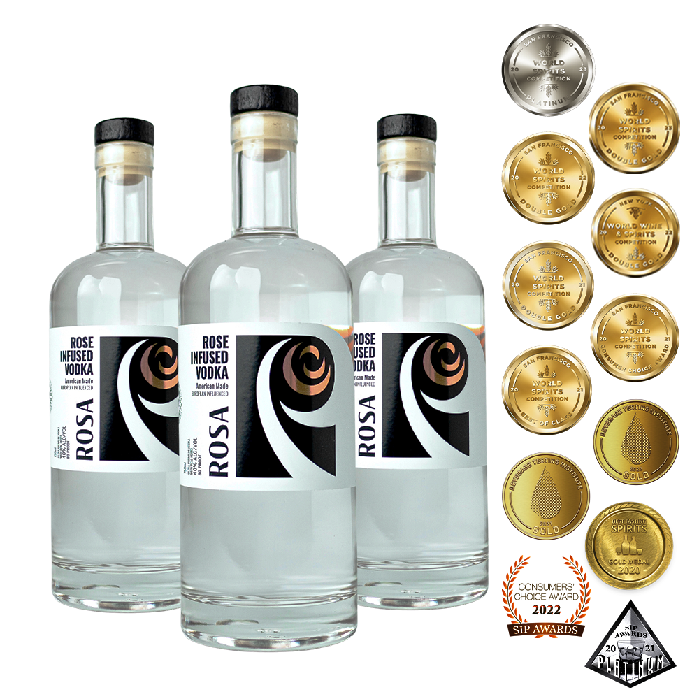 3 packs of Rosa Vodka 750ml